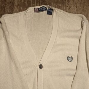Ralph Lauren Chaps LG White button up sweater